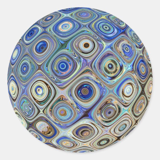 Pegatina Redonda pegatinas deco azules (Anverso)