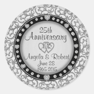 Pegatina Redonda pegatinas del 25° Aniversario
