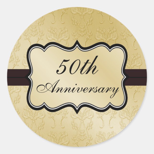 Pegatina Redonda pegatinas del 50° Aniversario (Anverso)