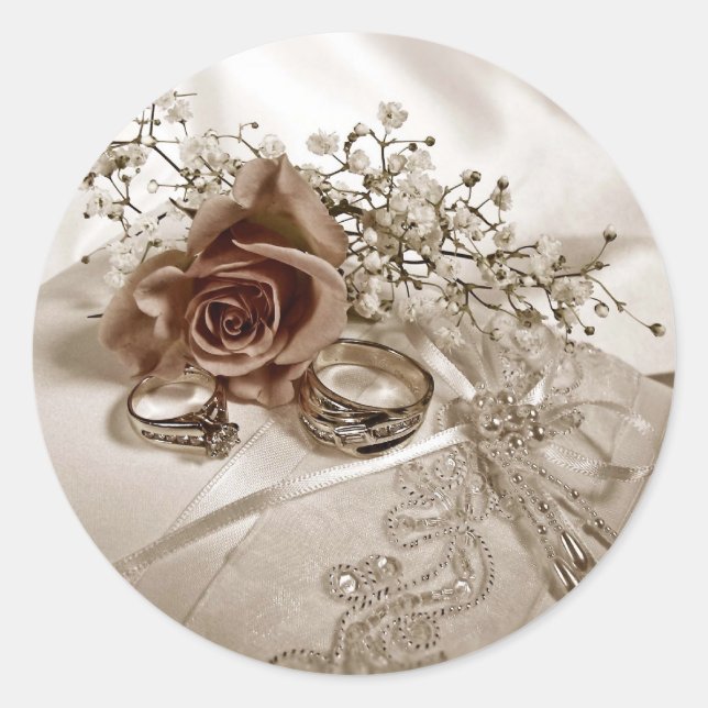 Pegatina Redonda Pegatinas del anillo boda (Anverso)