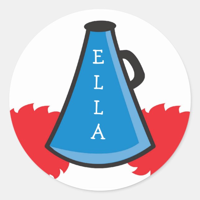 Pegatina Redonda Pegatinas del animador Megaphone (Anverso)