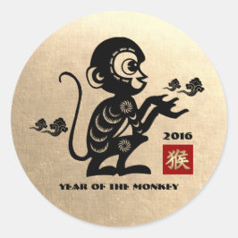 Pegatina Redonda pegatinas del año 2016 del regalo de monos en Chin