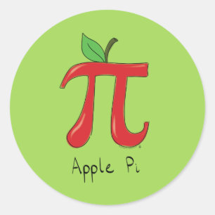 Pegatina Redonda Pegatinas del Apple Pi Cute Math Pi Day