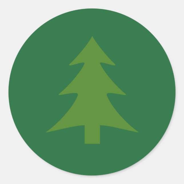 Pegatina Redonda Pegatinas del árbol verde (Anverso)
