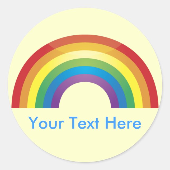 Pegatina Redonda Pegatinas del arcoiris clásicos personalizados por (Anverso)
