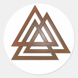 Pegatina Redonda Pegatinas del Bronce Valknut