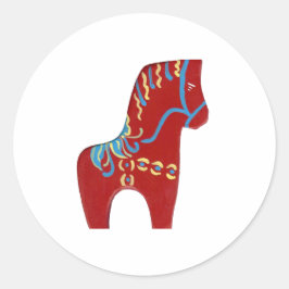 Pegatina Redonda Pegatinas del caballo Red Dala