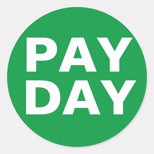 Pegatina Redonda Pegatinas del calendario de pago (Anverso)