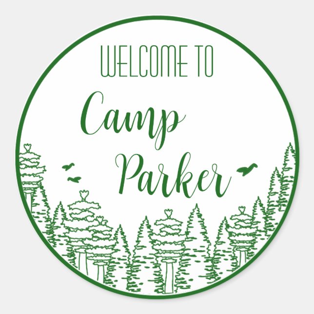 Pegatina Redonda Pegatinas del Camp Bride Bachelorette Party (Anverso)