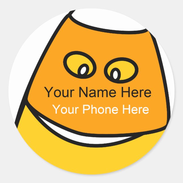 Pegatina Redonda Pegatinas del caramelo del truco o de la (Anverso)