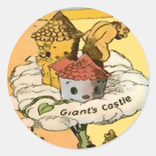 Pegatina Redonda Pegatinas del castillo del gigante (en 8 formas, 2 (Anverso)