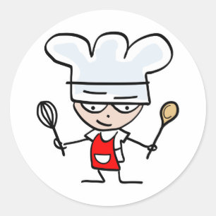 Pegatina Redonda pegatinas del chef personalizado