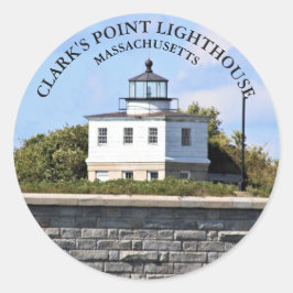 Pegatina Redonda Pegatinas del Clarks Point Lighthouse Massachusett