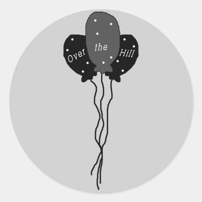 Pegatina Redonda Pegatinas del cumpleaños de Over the Hill (Anverso)