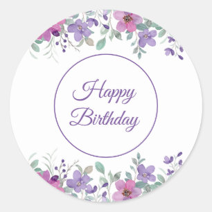 Pegatina Redonda Pegatinas del cumpleaños feliz