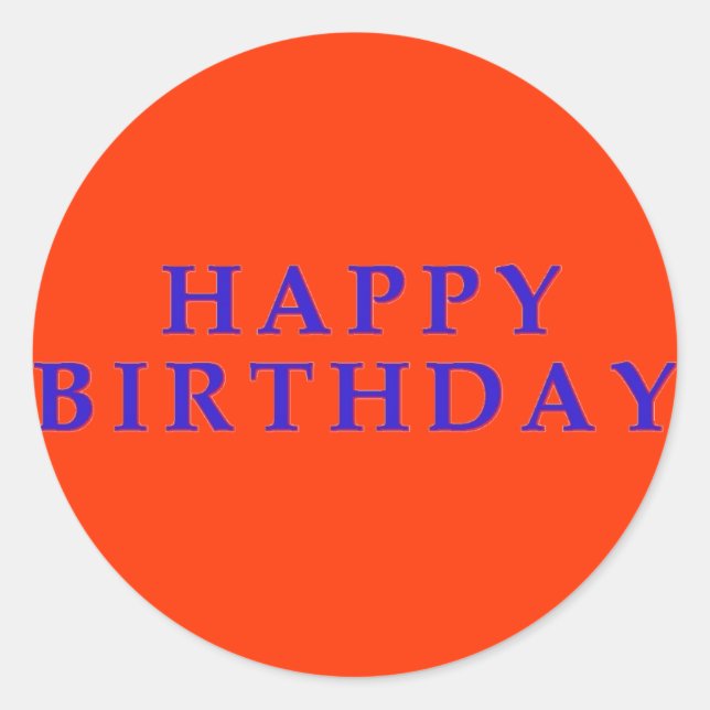 Pegatina Redonda Pegatinas del cumpleaños feliz (Anverso)