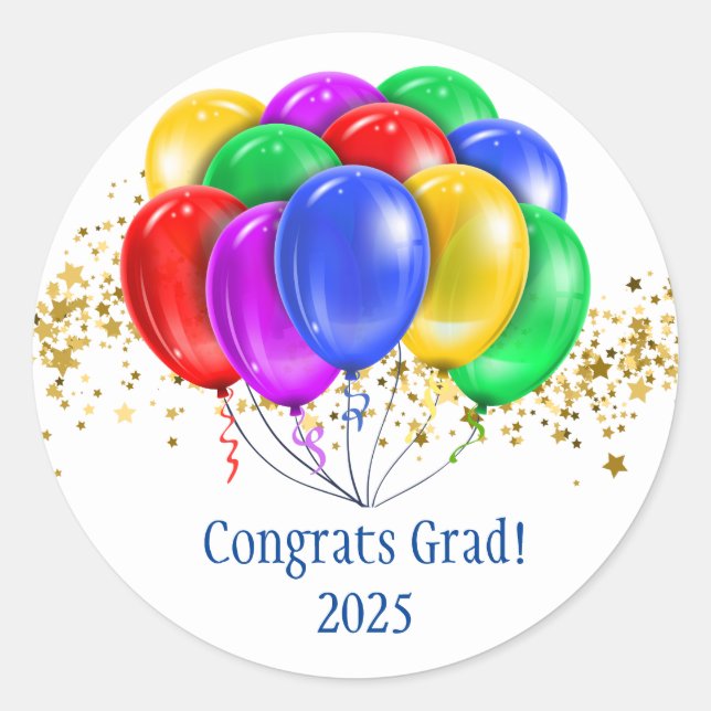 Pegatina Redonda Pegatinas del cumpleaños feliz (Anverso)