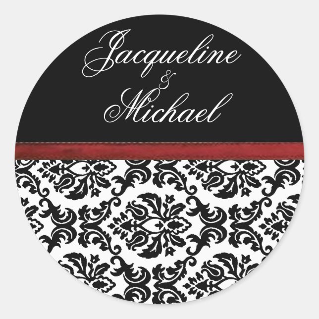 Pegatina Redonda Pegatinas del ~ del damasco (Anverso)