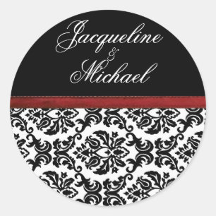 Pegatina Redonda Pegatinas del ~ del damasco