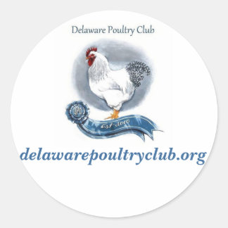 Pegatina Redonda Pegatinas del Delaware Poultry Club (pequeño)