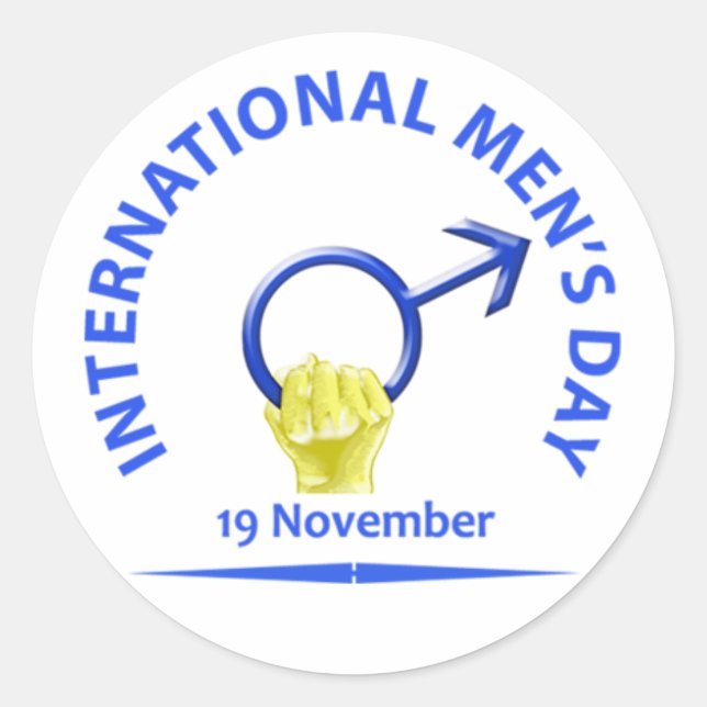 Pegatina Redonda Pegatinas del Día del Hombre (Anverso)