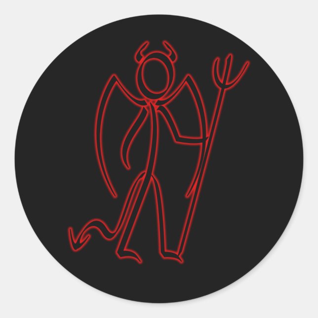 Pegatina Redonda Pegatinas del diablo - Stickman (Anverso)