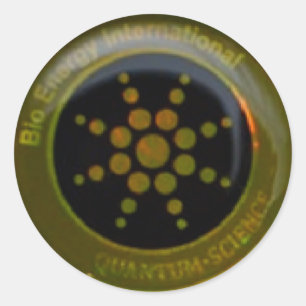 Pegatina Redonda PEGATINAS del Escudo Científico Quantum de EMF