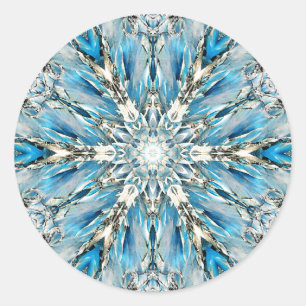 Pegatina Redonda Pegatinas del Glaciar Mandala de Mendenhall