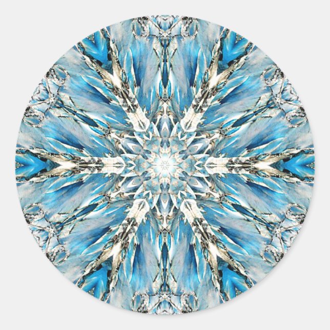 Pegatina Redonda Pegatinas del Glaciar Mandala de Mendenhall (Anverso)