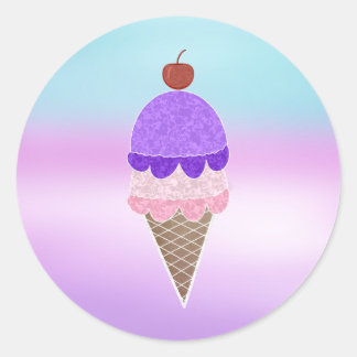Pegatina Redonda Pegatinas del Helado Cream