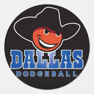 Pegatina Redonda Pegatinas del Logo de Dallas Dodgeball
