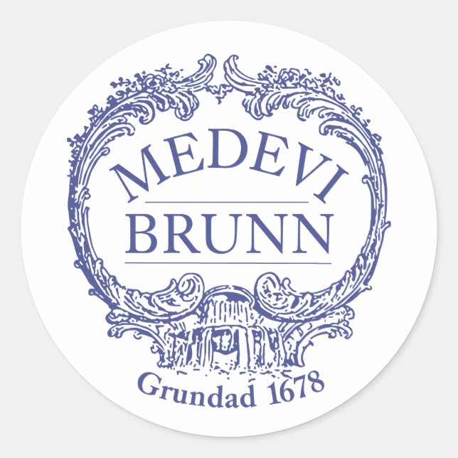 Pegatina Redonda Pegatinas del Logo de Medevi Brunn (Anverso)