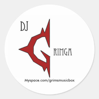 Pegatina Redonda Pegatinas del logotipo de Dj Grimga