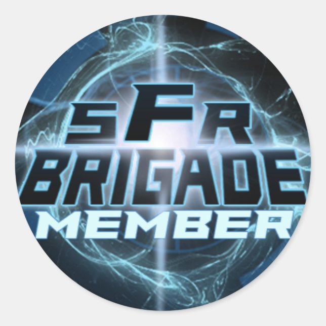 Pegatina Redonda Pegatinas del logotipo de SFRBrigade (Anverso)