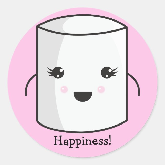 Pegatina Redonda Pegatinas del malvavisco (Anverso)