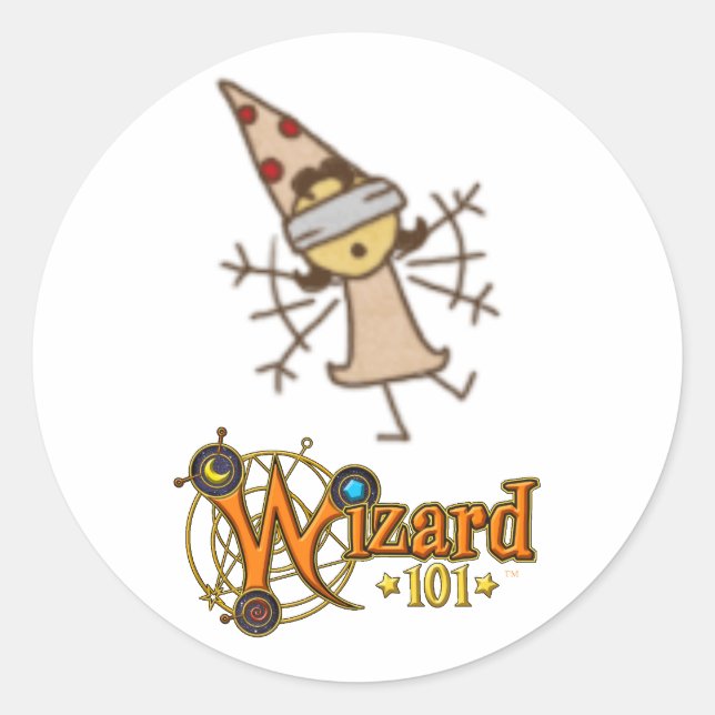 Pegatina Redonda Pegatinas del manual de balance Wizard101 (Anverso)