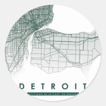 Pegatinas del mapa de Detroit