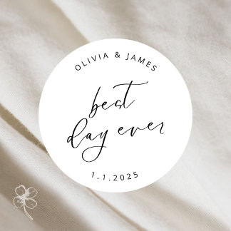 Pegatina Redonda Pegatinas del mejor día de la historia