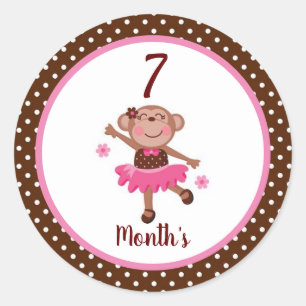 Pegatina Redonda Pegatinas del Mes del Bebé