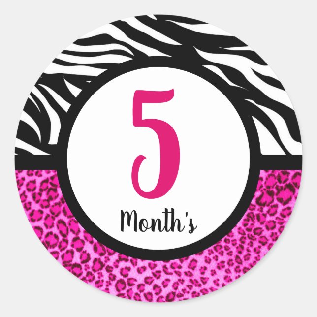 Pegatina Redonda Pegatinas del Mes del Bebé (Anverso)