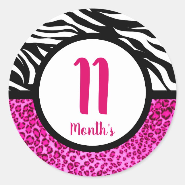 Pegatina Redonda Pegatinas del Mes del Bebé (Anverso)