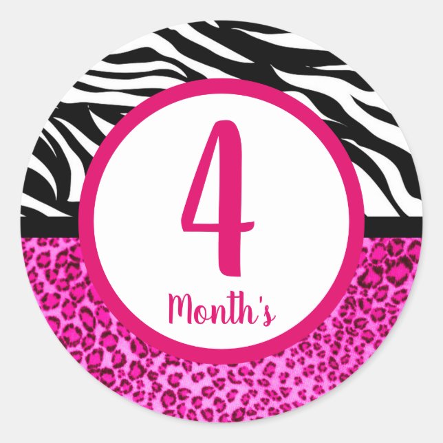 Pegatina Redonda Pegatinas del Mes del Bebé (Anverso)