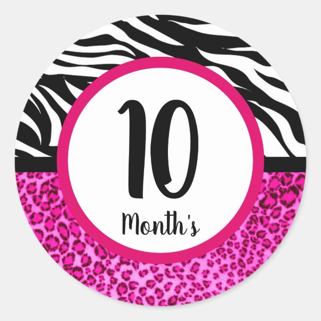 Pegatina Redonda Pegatinas del Mes del Bebé (Anverso)