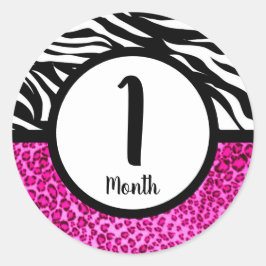 Pegatina Redonda Pegatinas del mes del bebé