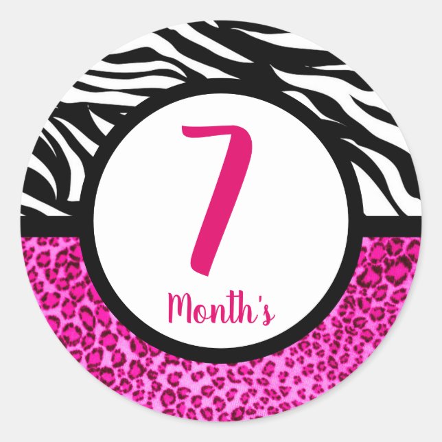 Pegatina Redonda Pegatinas del Mes del Bebé (Anverso)