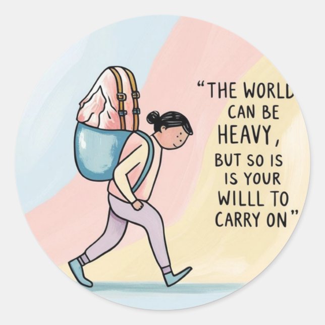 Pegatina Redonda Pegatinas del mundo duro (Anverso)