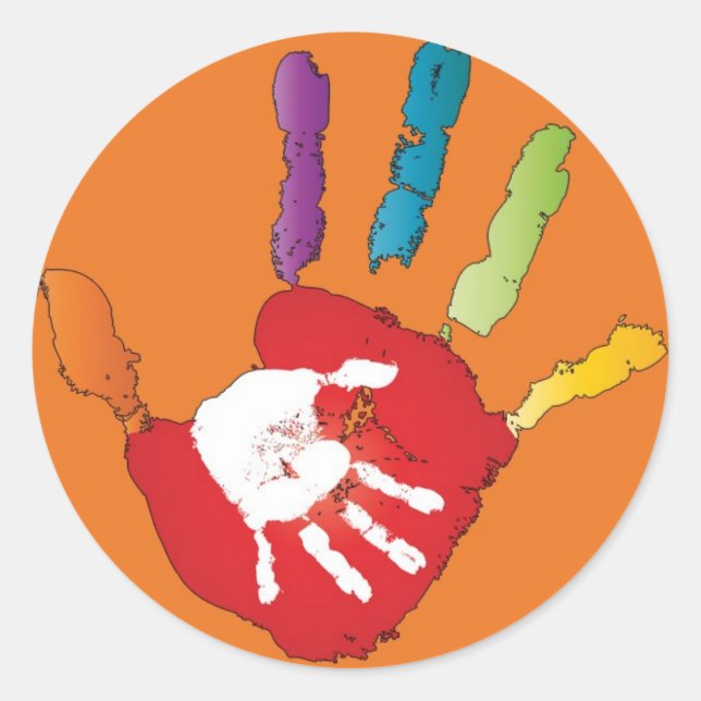 Pegatina Redonda Pegatinas del nombre del cuidado de niños de la (Anverso)