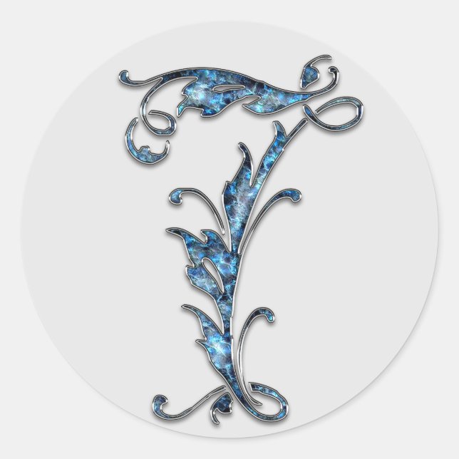 Pegatina Redonda pegatinas del número 7 del monograma (Anverso)