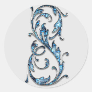 Pegatina Redonda pegatinas del número 8 del monograma