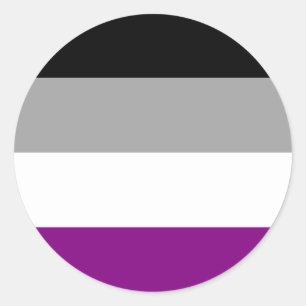 Pegatina Redonda Pegatinas del Orgullo Asexual